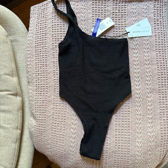 Bound by bond-eye black NEW one-piece swimsuit ONE SIZE sexy sleek cheeky - Picture 1 of 3